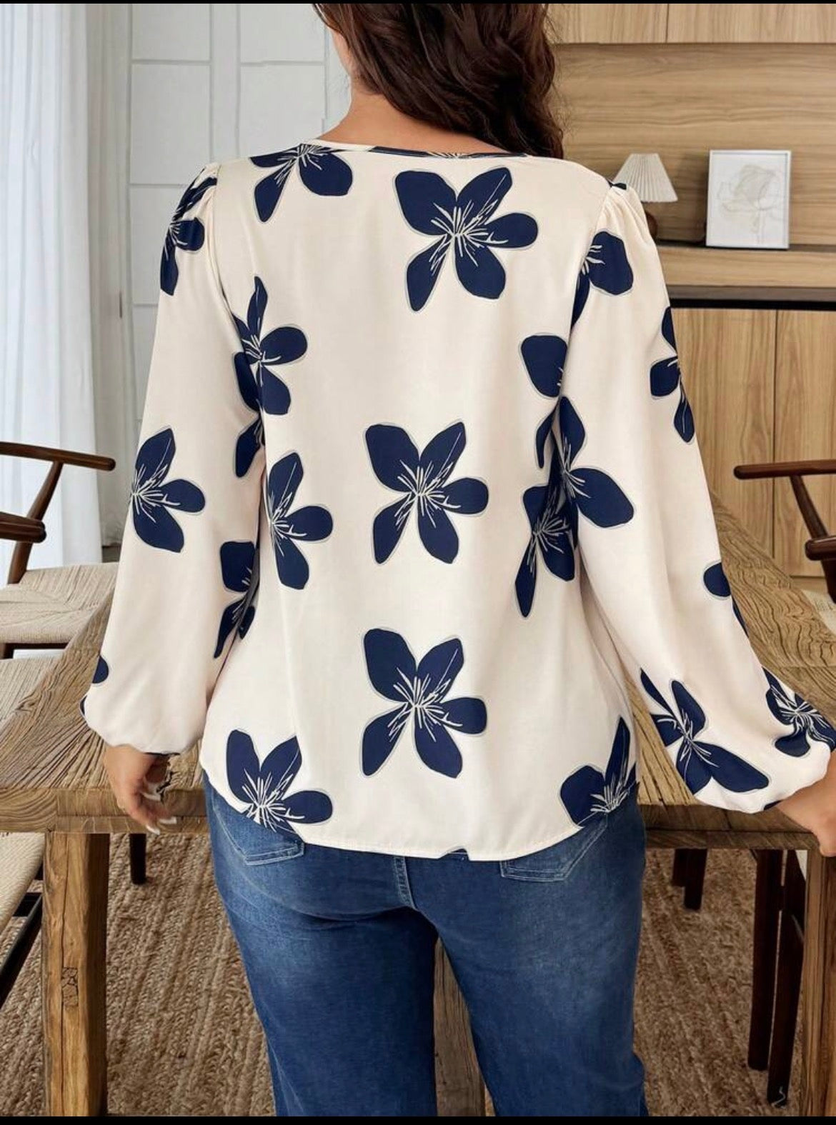 Floral top with long sleeves
