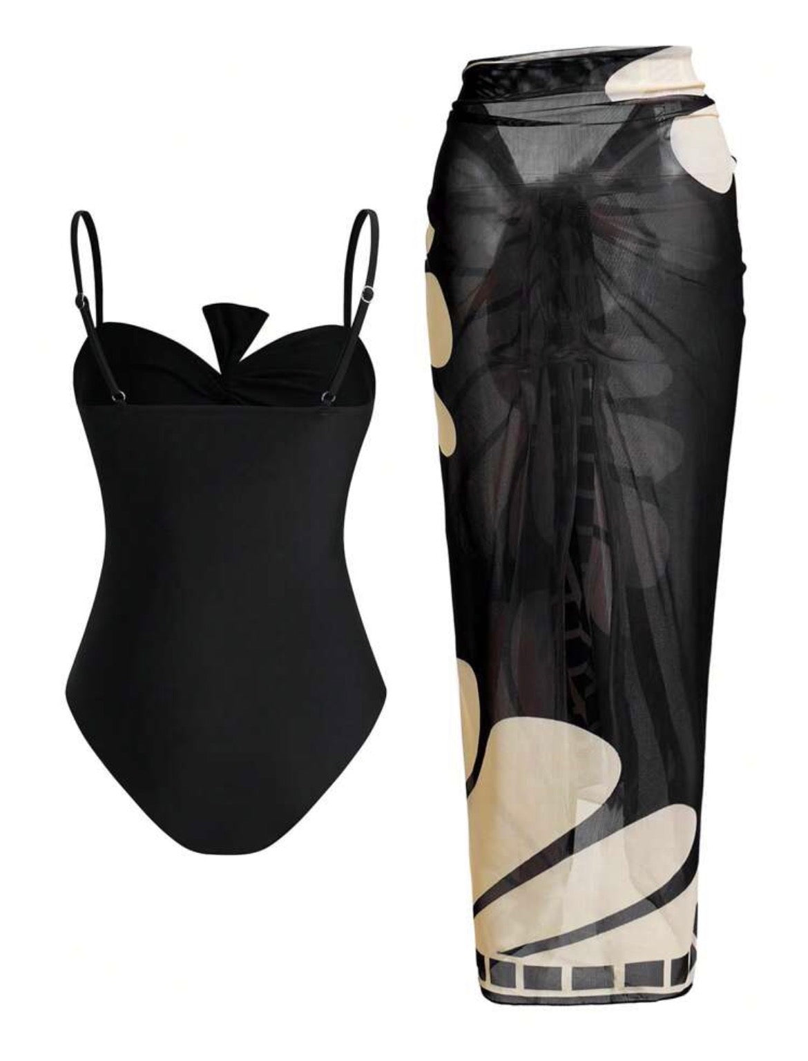 Swim Oasis Women Vacation Beach One-Piece Swimsuit With Cover Up Skirt For Summer