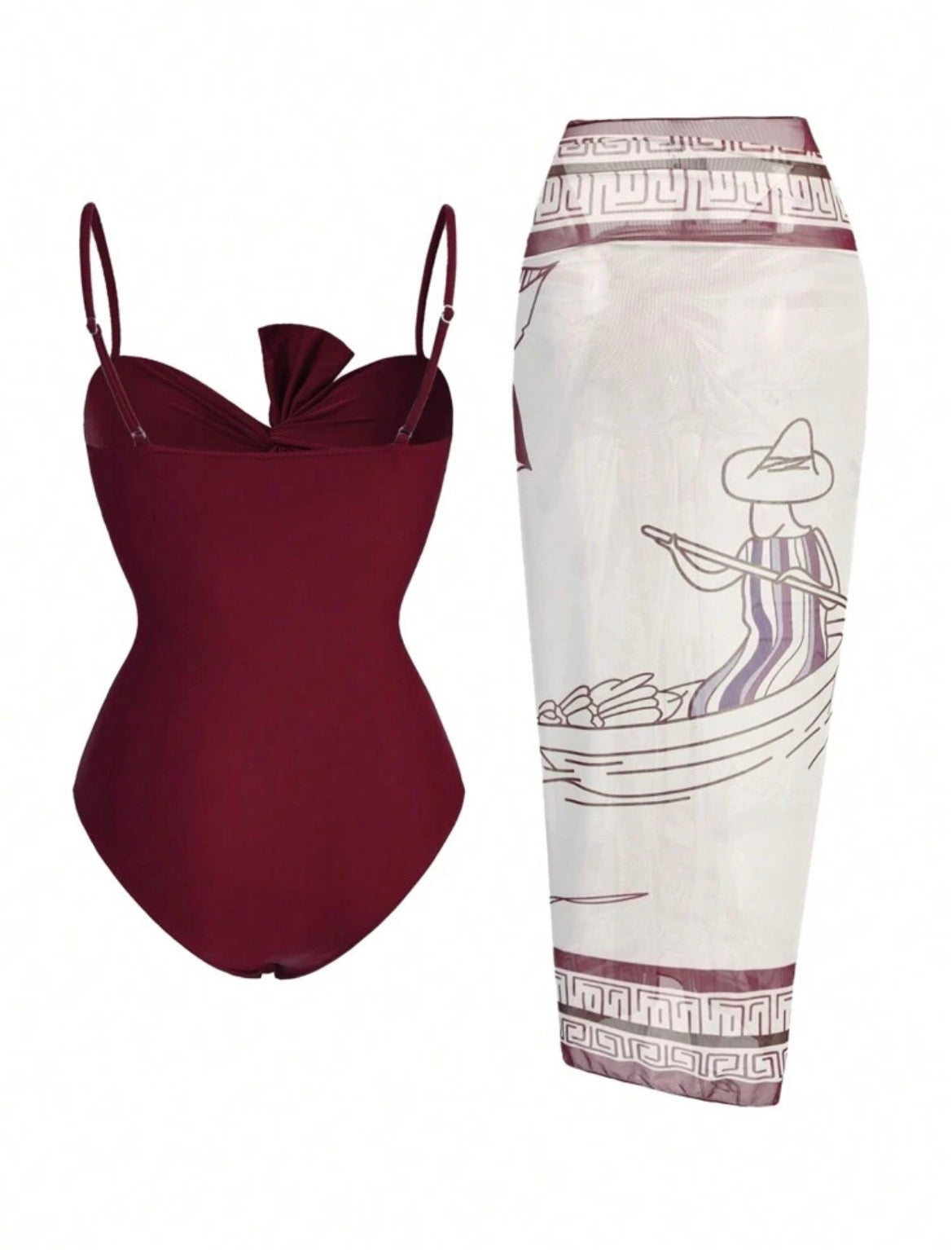Swim Oasis 1pc Women Solid Color Slim-Fit Camisole, and coverup