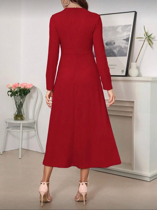 Elegant Bowknot Red Dress