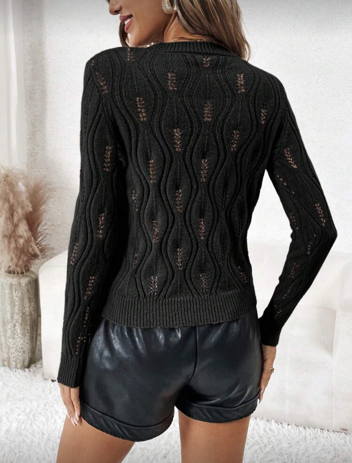 Pearl Wave Knit Sweater