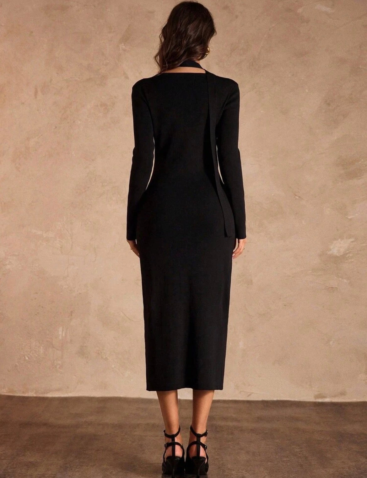 Noir Jewel Knit Midi Dress
