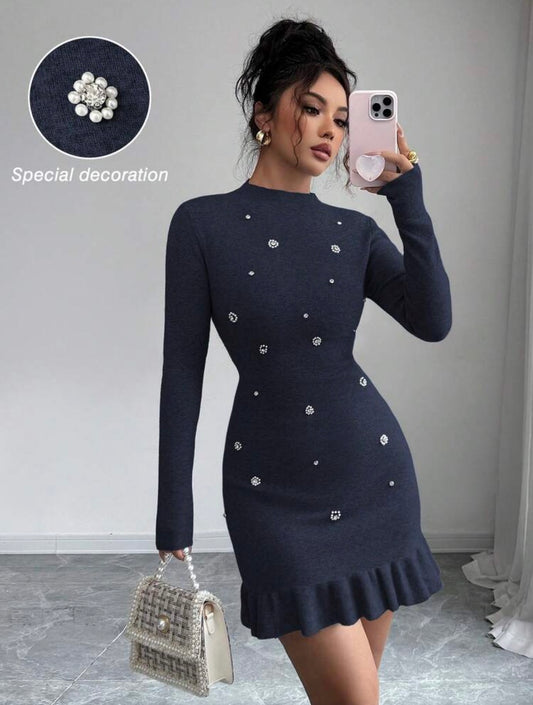 Midnight Pearl Knit Dress