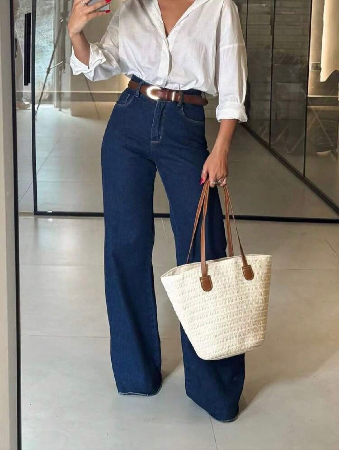 New Ankle Length Elastic Women's Flared Jeans