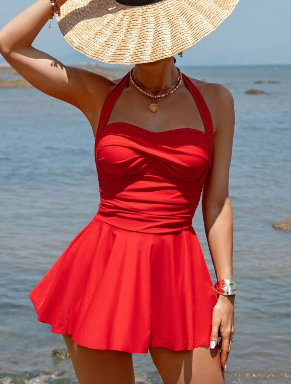 Swimsuit Dress - Red