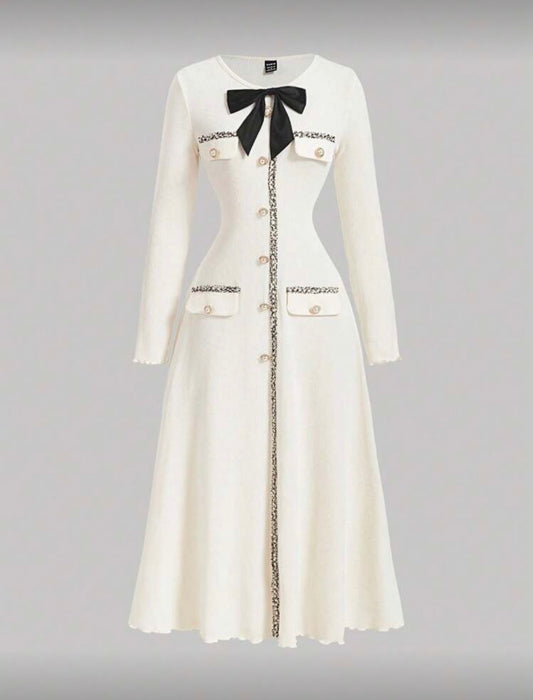 Elegant Ribbon Bow Dress