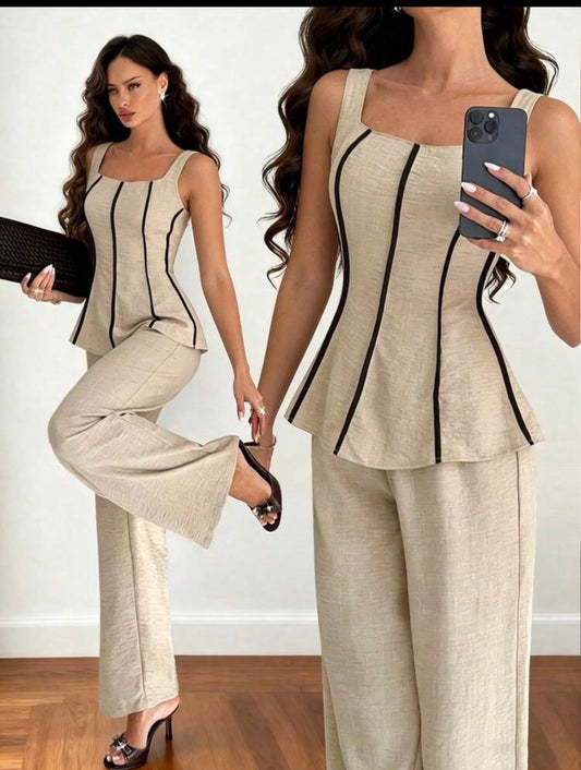 The Linen Contour Peplum Set