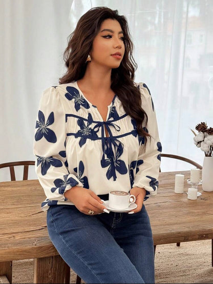 Floral top with long sleeves