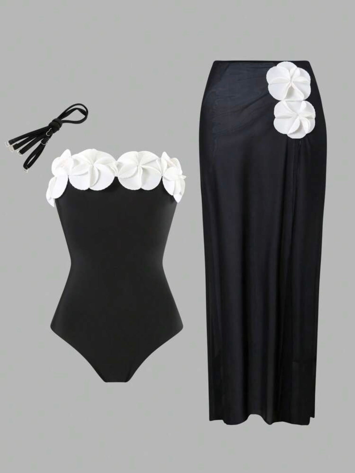 One piece swimsuit with coverup