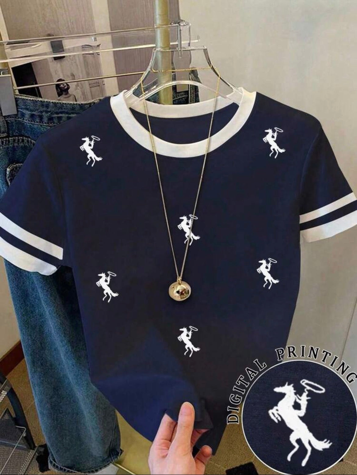 Dark blue shirt