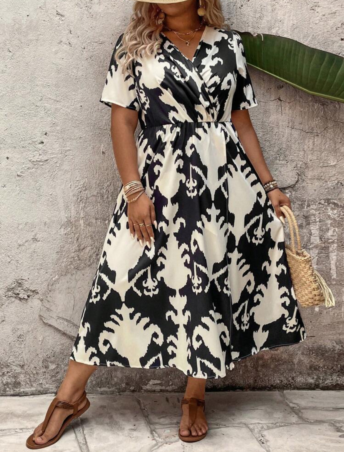 Plus size printed dress