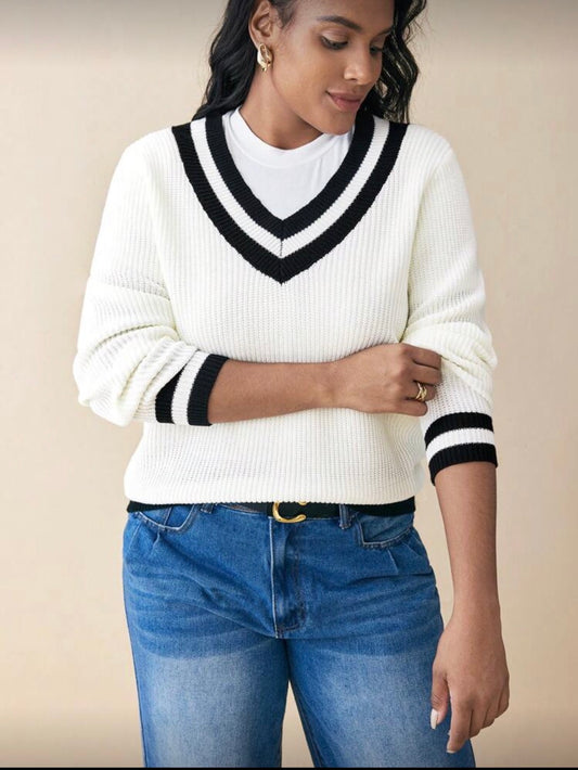 Varsity V-Neck Sweater