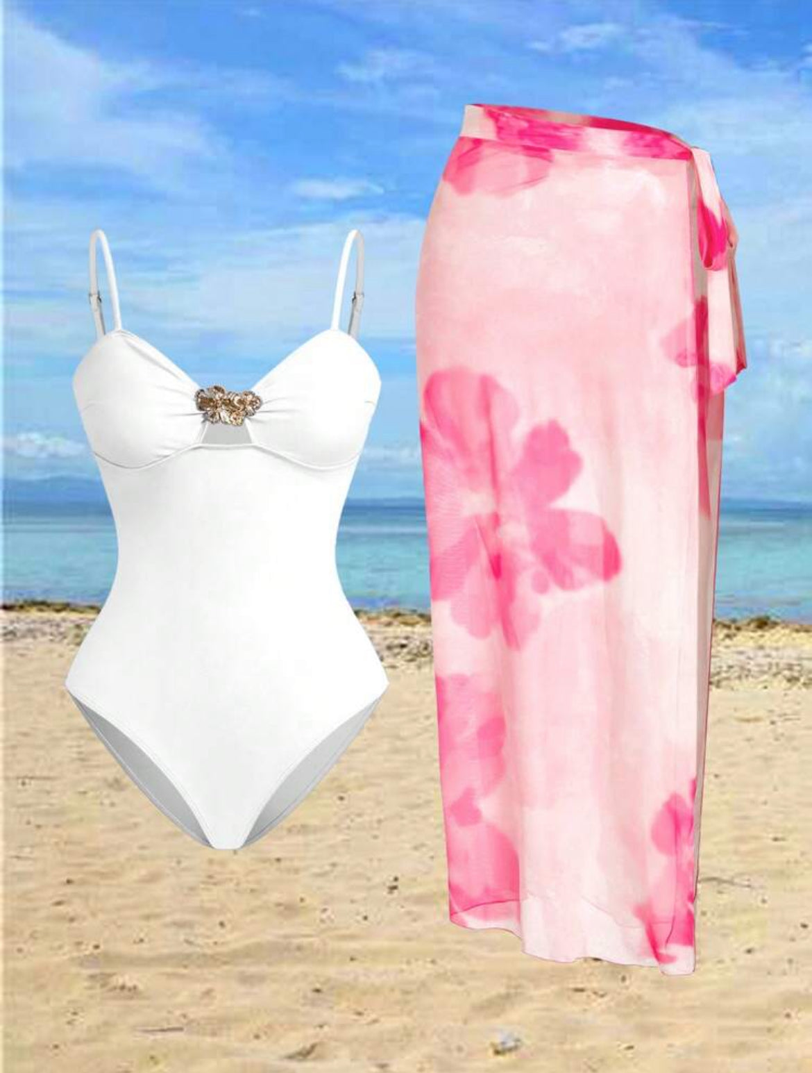 One Piece swimsuit with coverup