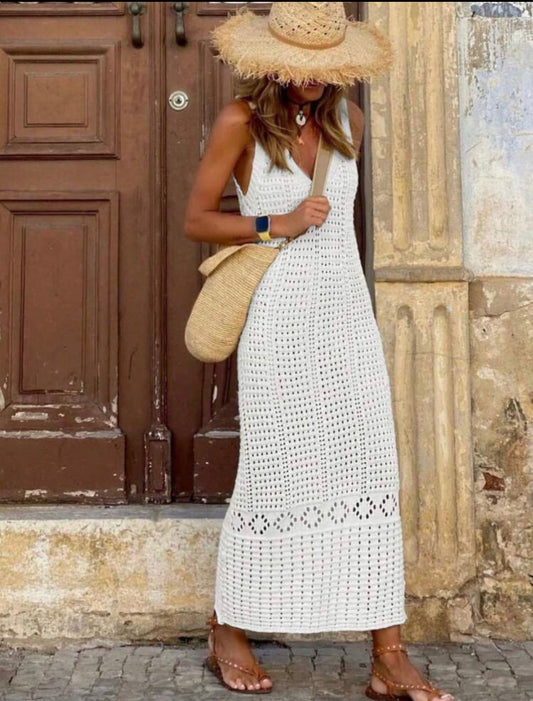Breezaya Women's Sleeveless Solid Color Knit Casual Vacation Dress
