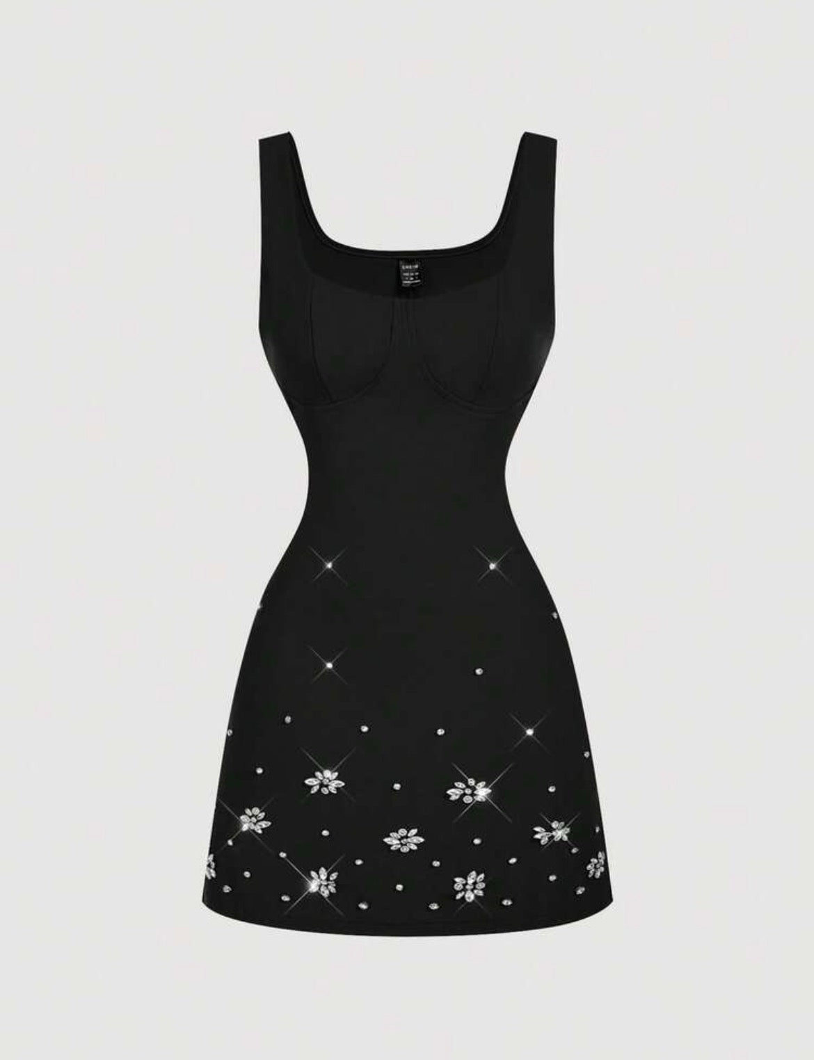 Rhinestone Elegant Mini Dress