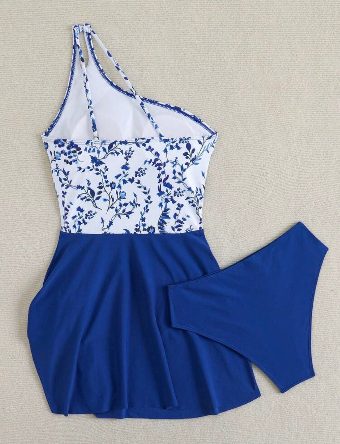One-Shoulder Tankini Swimsuit 2-Piece Set
