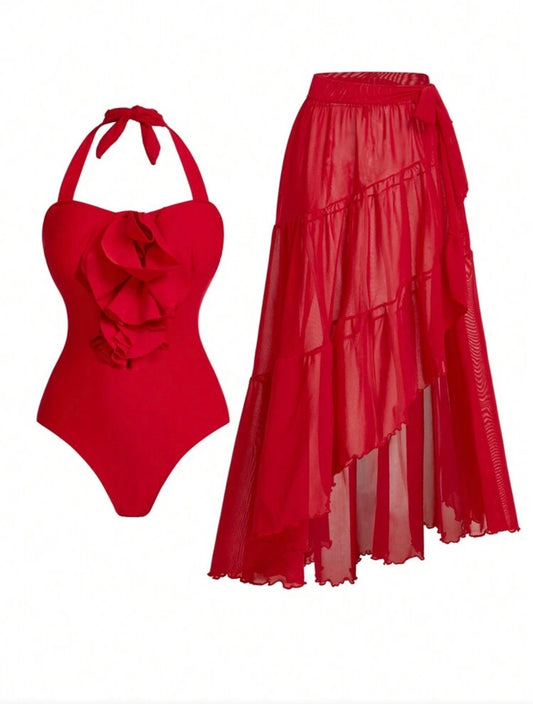 Swimsuit with skirt