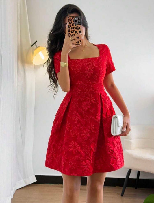 Red short dress