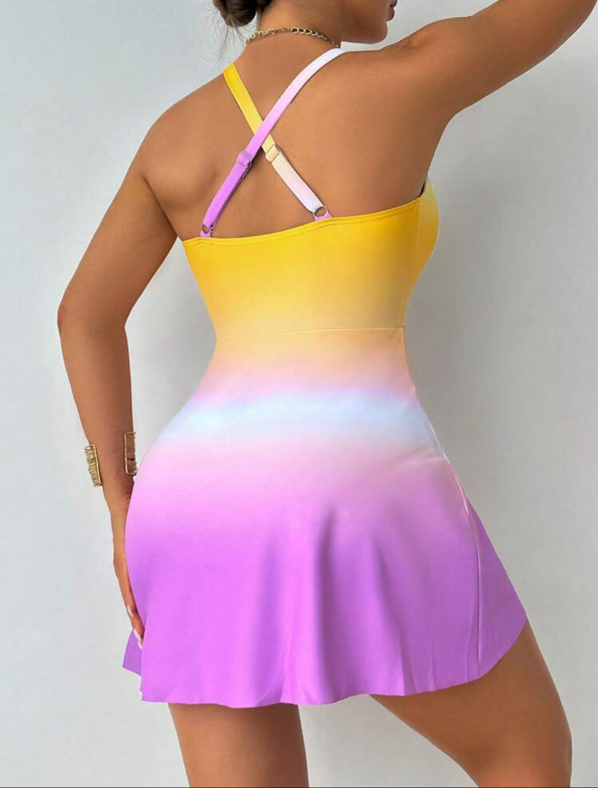Swim Lushoire 1pc Women's Ombre Spaghetti Strap One-Piece Swimsuit