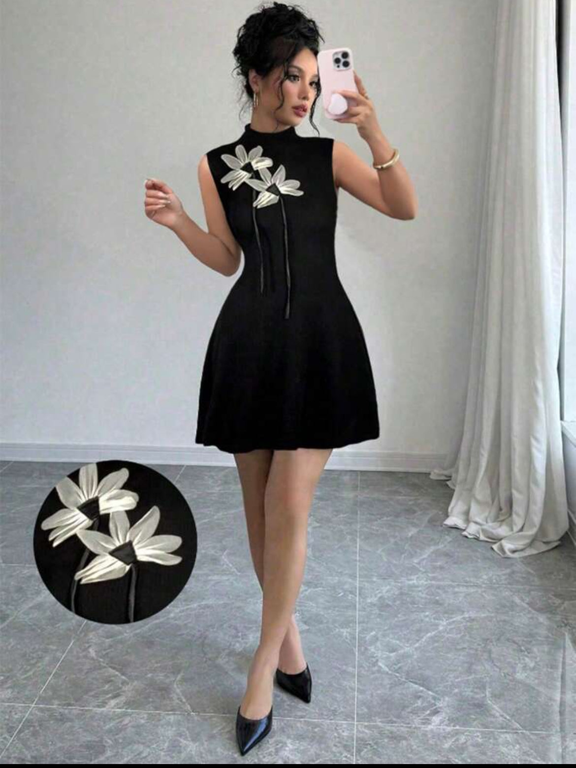 Sleeves mini dress