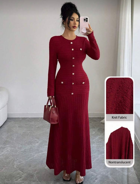 Elegant Burgundy Dress