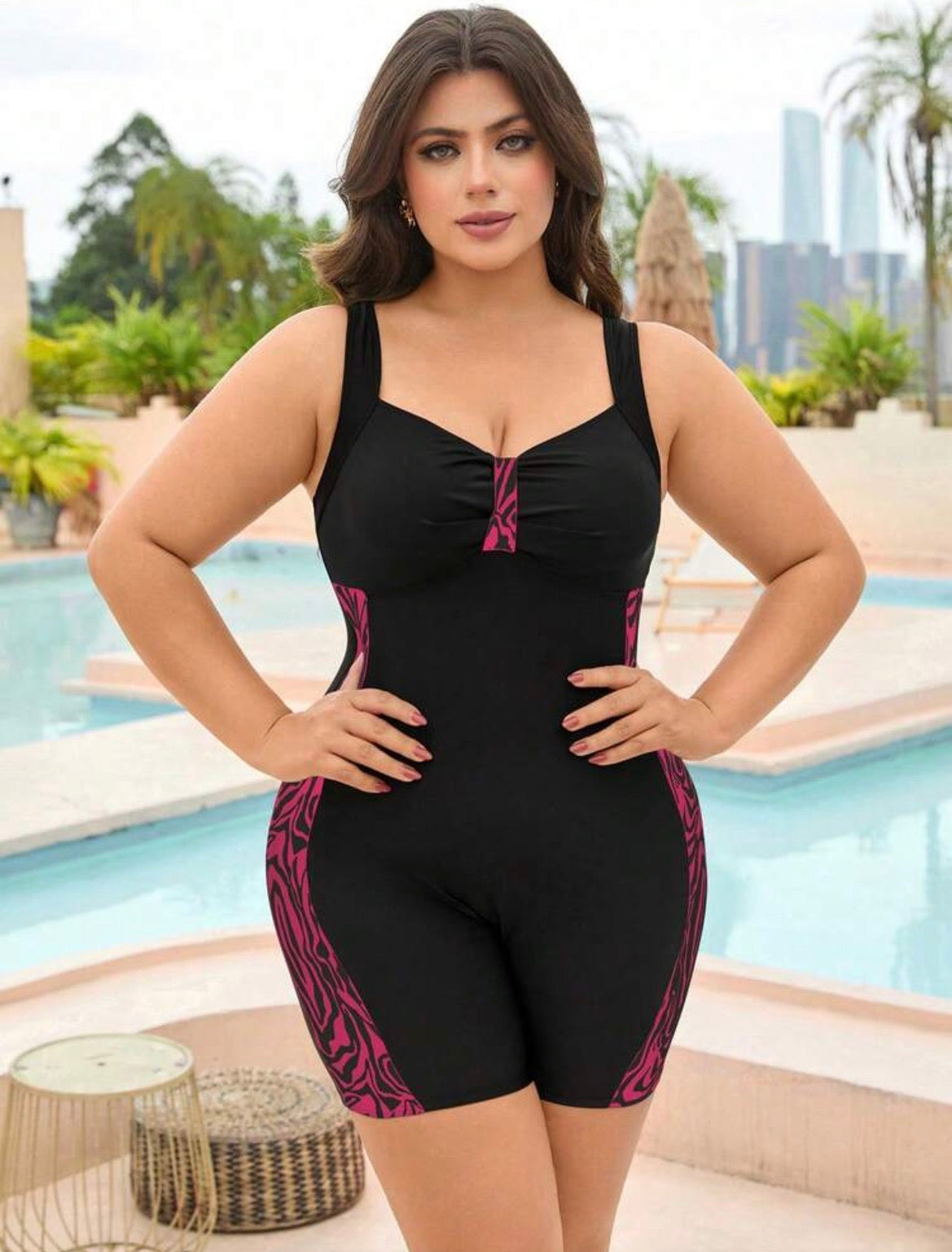 One piece plus size swimsuit