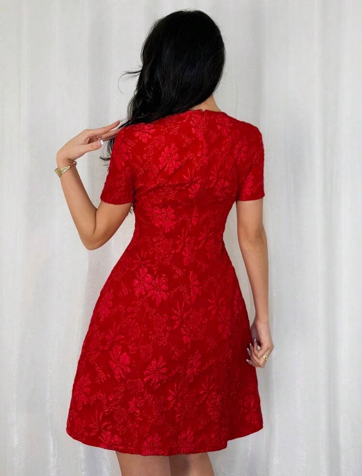 Red short dress
