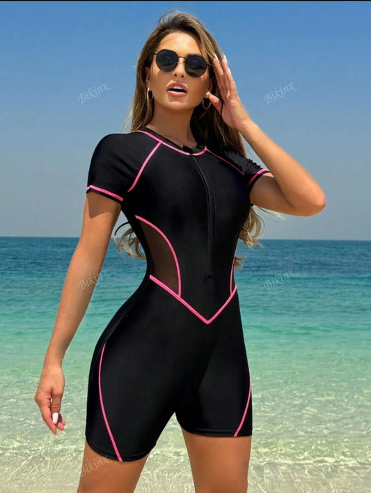 Half Sleeves Swimsuit Shorts