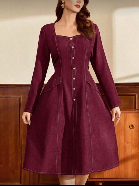 Winter Dress - Burgandy